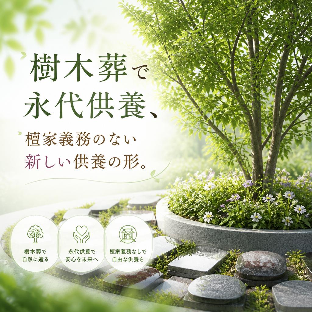 「樹木葬で永代供養、檀家義務のない新しい供養の形。」
